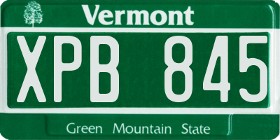 VT license plate XPB845