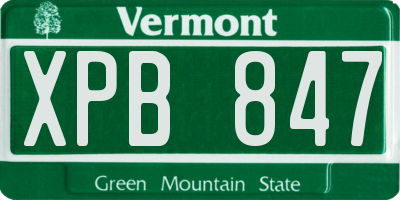 VT license plate XPB847