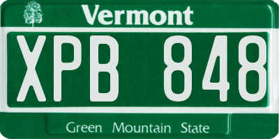 VT license plate XPB848