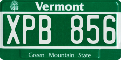 VT license plate XPB856