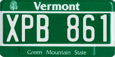 VT license plate XPB861