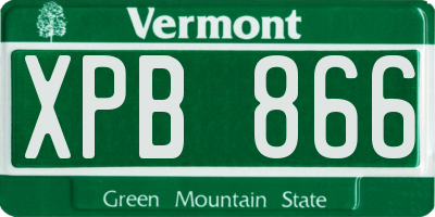 VT license plate XPB866