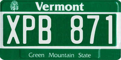 VT license plate XPB871
