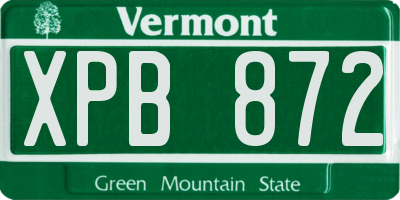 VT license plate XPB872