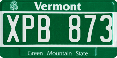 VT license plate XPB873