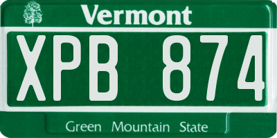 VT license plate XPB874