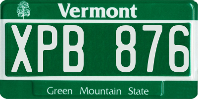 VT license plate XPB876