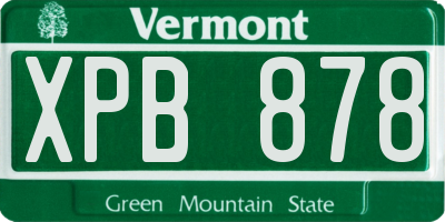 VT license plate XPB878