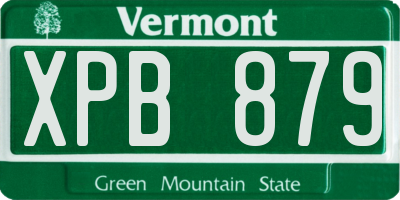 VT license plate XPB879
