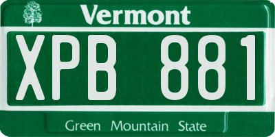 VT license plate XPB881