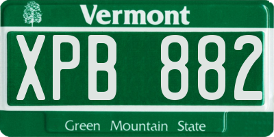 VT license plate XPB882