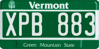 VT license plate XPB883