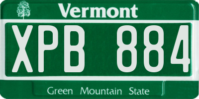 VT license plate XPB884