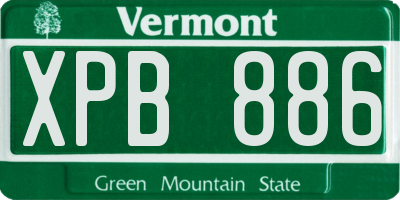 VT license plate XPB886