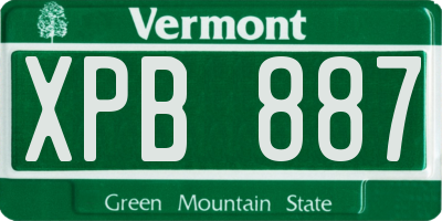 VT license plate XPB887