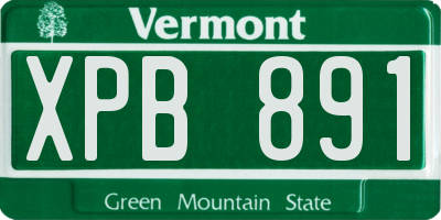 VT license plate XPB891