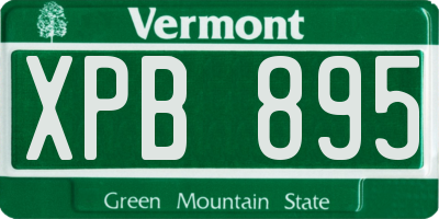 VT license plate XPB895