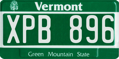 VT license plate XPB896