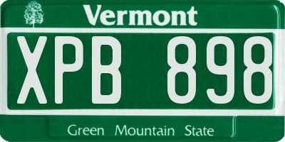 VT license plate XPB898