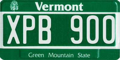 VT license plate XPB900