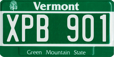 VT license plate XPB901