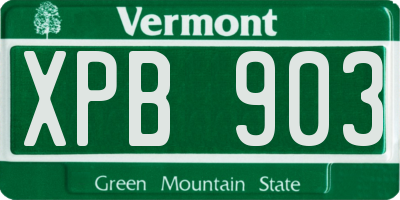 VT license plate XPB903