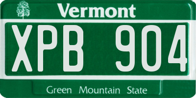 VT license plate XPB904