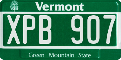 VT license plate XPB907