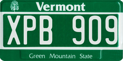 VT license plate XPB909