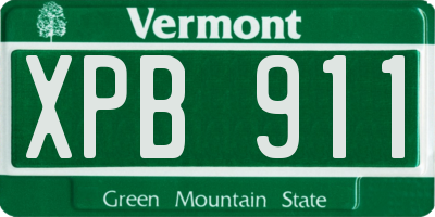 VT license plate XPB911