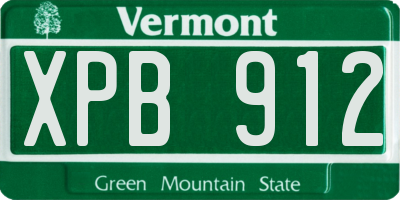 VT license plate XPB912