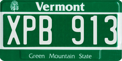 VT license plate XPB913