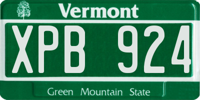 VT license plate XPB924