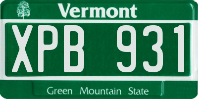 VT license plate XPB931