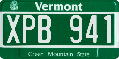 VT license plate XPB941