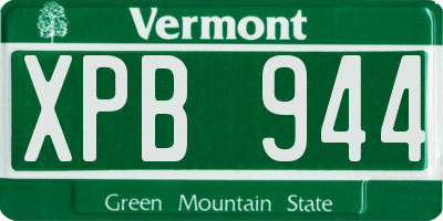 VT license plate XPB944