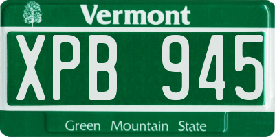 VT license plate XPB945