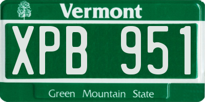 VT license plate XPB951