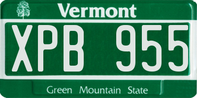 VT license plate XPB955