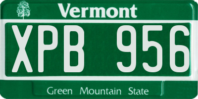 VT license plate XPB956
