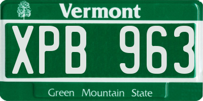 VT license plate XPB963