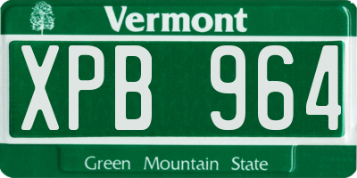 VT license plate XPB964