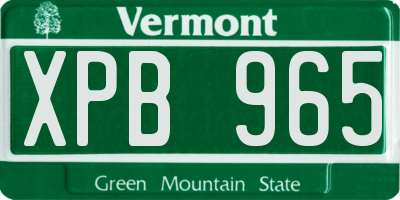 VT license plate XPB965