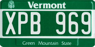 VT license plate XPB969