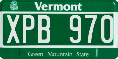 VT license plate XPB970