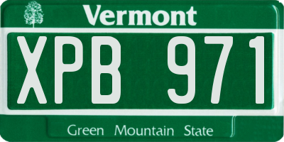 VT license plate XPB971