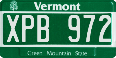 VT license plate XPB972