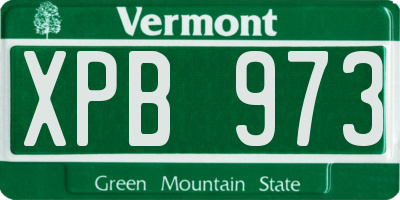 VT license plate XPB973