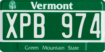 VT license plate XPB974