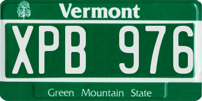 VT license plate XPB976